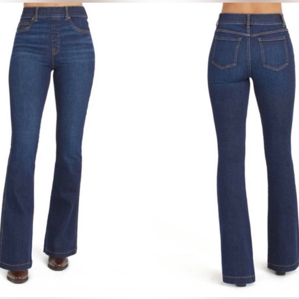 NEW Spanx Flare Jeans, Midnight Shade Large